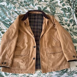 Canvas Lands end flannel lined chore jacket